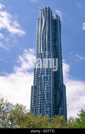 New York by Gehry Building, NYC Stock Photo