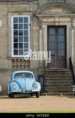 1956 Vintage VW Beetle car parked outside Standford Hall. Leicestershire, England Stock Photo