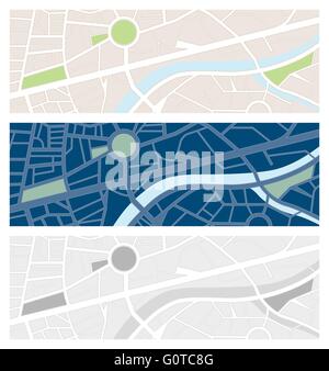 Navigator maps banner set with night vision and grayscale Stock Vector