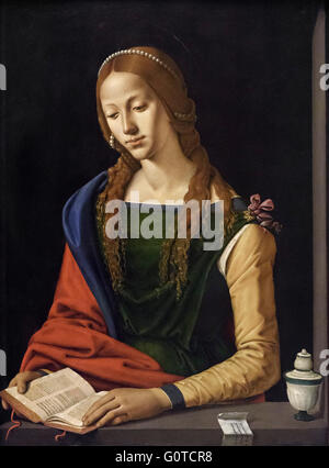 Piero di Cosimo - Piero di Lorenzo (1462–1522), St Mary Magdalene Reading, 1501. Stock Photo