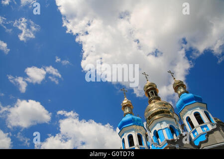 Domes of orthodox temple against the sky Stock Photo - Alamy