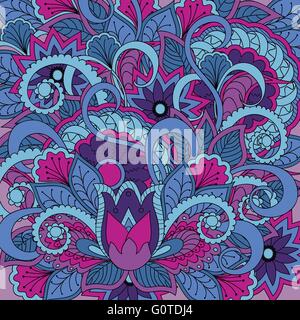 Hand drawn doodle colorful  floral background. Vector illustration - eps 10. Stock Vector