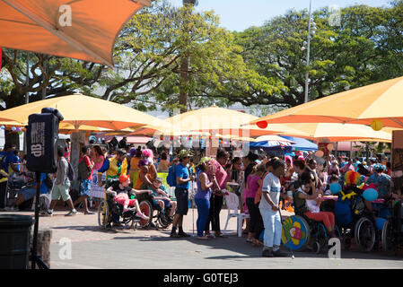 social awareness and participation fair to encourage and support inclusion and integration of people with disabilities. Noumea. Stock Photo