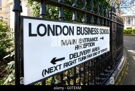 London busiess school sign Stock Photo