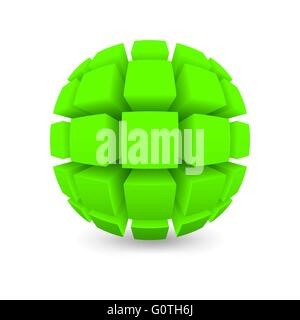 Divided green sphere Stock Vector