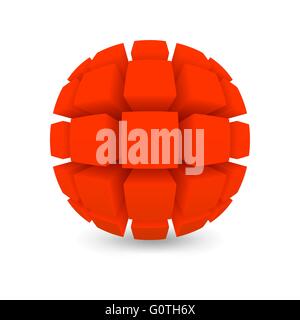 Divided red sphere Stock Vector