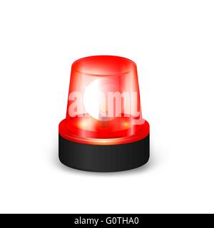 Red flashing siren Stock Vector