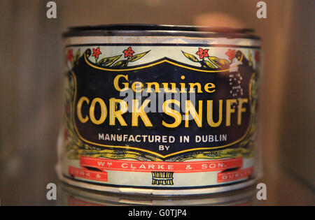 Genuine Cork Snuff tin, made in Dublin, Ireland Stock Photo