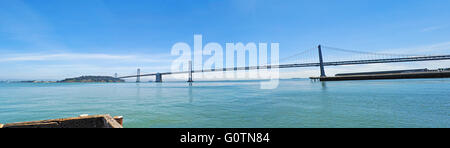 San Francisco, California, Usa: panoramic view of Bay Bridge, the San Francisco-Oakland Bay Bridge, opened on November 12, 1936 Stock Photo