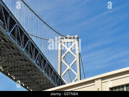 San Francisco, California, Usa: panoramic view of Bay Bridge, the San Francisco-Oakland Bay Bridge, opened on November 12, 1936 Stock Photo