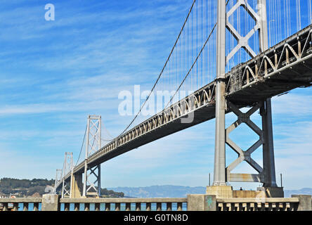 San Francisco, California, Usa: panoramic view of Bay Bridge, the San Francisco-Oakland Bay Bridge, opened on November 12, 1936 Stock Photo