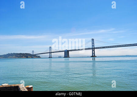 San Francisco, California, Usa: panoramic view of Bay Bridge, the San Francisco-Oakland Bay Bridge, opened on November 12, 1936 Stock Photo