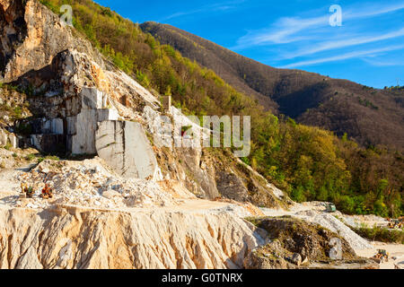 marble cave view in carrara Stock Photo