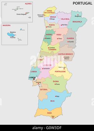 Portugal political map with capital Lisbon and neighbor countries Stock ...