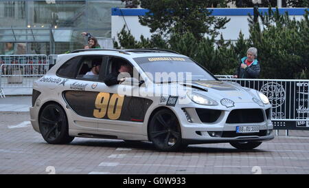 Prague, Czech Republic. 04th May, 2016. Participants of the most famous illegal race of luxury cars Gumball 3000 rally in Prague, Czech Republic, on Wednesday 4, 2016. Credit:  Michal Dolezal/CTK Photo/Alamy Live News Stock Photo