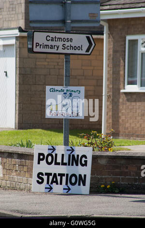 Oakham, Rutland, UK. 5th May, 2016. One of the polling stations in the county town of Oakham in Rutland where residents cast their votes for their preferred choice of candidate to be the new police and crime commissioner for Leicestershire and Rutland. Credit:  Jim Harrison/Alamy Live News Stock Photo