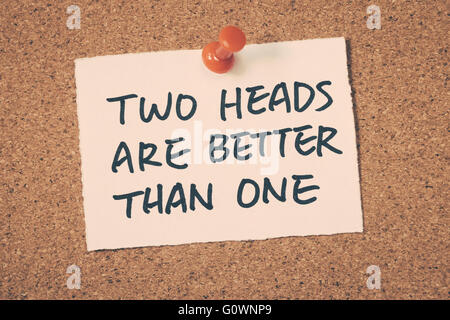 two heads are better than one Stock Photo