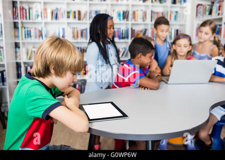 Pupils using technology Stock Photo