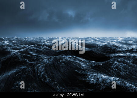 Composite image of dark blue rough ocean Stock Photo