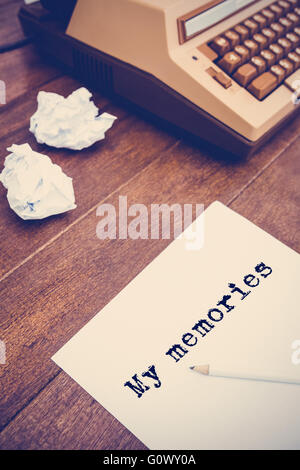 Composite image of the word my memories against white background Stock Photo