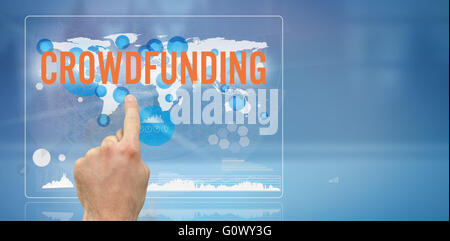 Composite image of the word crowdfunding against white background Stock Photo