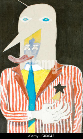 illustration of a human being dressed as circus show or carnival standing for humour Stock Photo