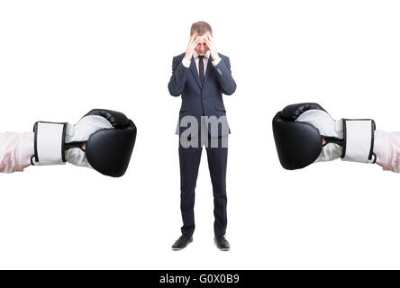 A businessman in a fight Stock Photo