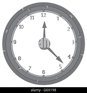 Decorative stone watch on white background is insulated Stock Vector