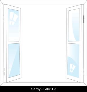 The Open window on white background is insulated.Vector illustration Stock Vector