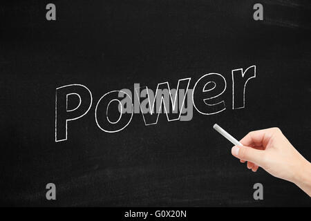 Power written on a blackboard Stock Photo