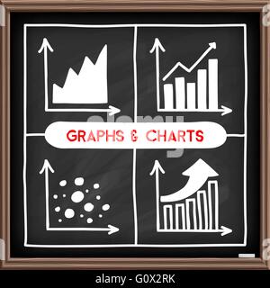 Doodle graph icons set Stock Vector