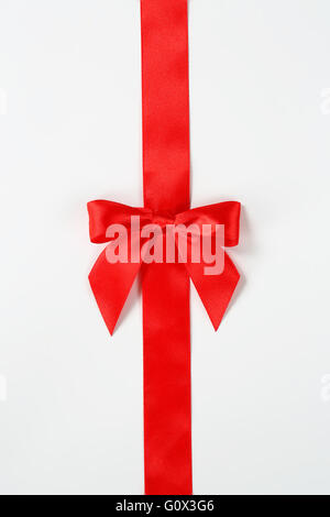 red ribbon and bow on white background Stock Photo
