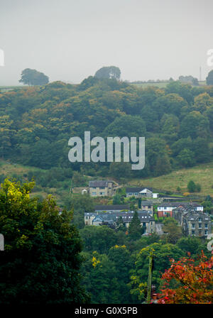 A view across the valley in Hebden Bridge Calderdale West Yorkshire England Stock Photo