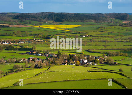 The villages of Aston on Clun and Broome in the South Shropshire countryside, England, UK. Stock Photo