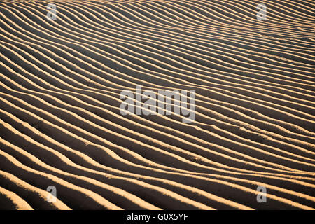 Contours and furrows in a ploughed field near the Wrekin in Shropshire, England, UK. Stock Photo