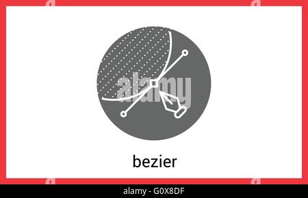 Bezier curve outline contour Stock Vector