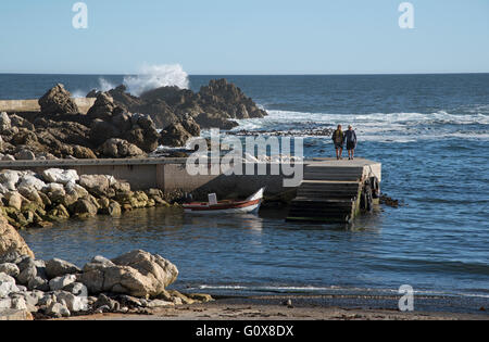 KLEINMOND HARBOR WESTERN CAPE SOUTH AFRICA . The small harbour in the popular coastal town of Kleinmond in the Western Cape Stock Photo