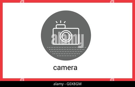 Camera contour outline vector Stock Vector