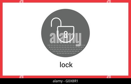 Opened padlock contour outline vector Stock Vector