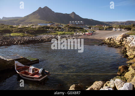 KLEINMOND HARBOR WESTERN CAPE SOUTH AFRICA . The small harbour in the popular coastal town of Kleinmond in the Western Cape Stock Photo