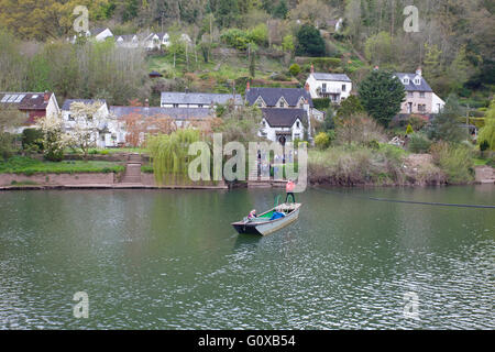 The hand ferry across the river Wye at Symonds Yat Stock Photo