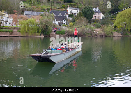 The hand ferry across the river Wye at Symonds Yat Stock Photo