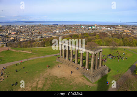 National Monument from Nelson Monument on Calton Hill, Edinburgh, Scotland, UK. Stock Photo