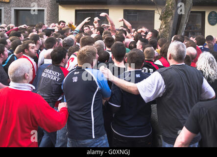 dh Ba game KIRKWALL ORKNEY Ba game team scrum streets of Kirkwall