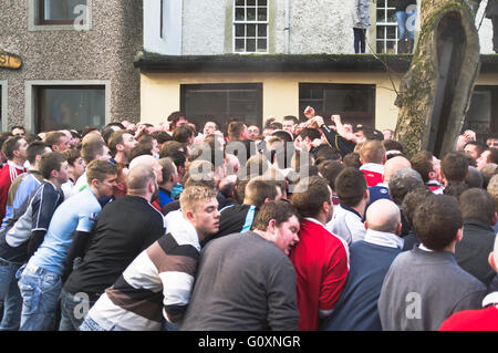 dh Ba game KIRKWALL ORKNEY Ba game team scrum streets of Kirkwall