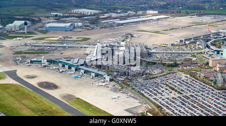 An aerial view of Manchester airport, North West England, UK Stock Photo