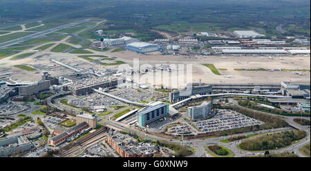 An aerial view of Manchester airport, North West England, UK Stock Photo