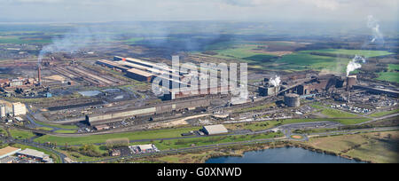 aerial view of Scunthorpe Steel Works, run again by British Steel Stock ...