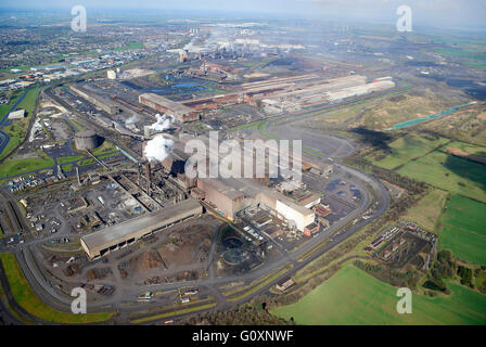 aerial view of Scunthorpe Steel Works, run again by British Steel Stock ...