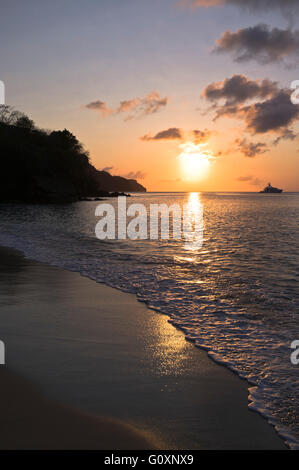 dh Bequia island ST VINCENT CARIBBEAN Princess Margaret Beach Grenadines sunset over Admiralty Bay sea Stock Photo